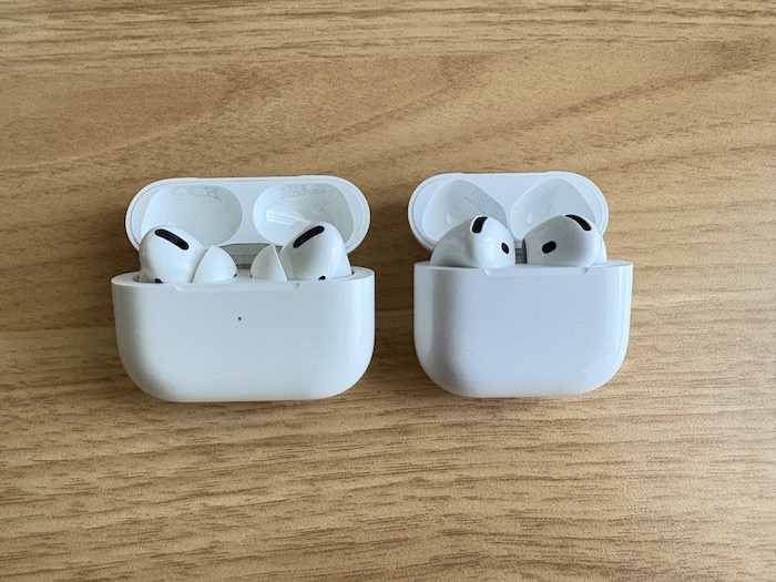 AirPods Pro・第一世代とAirPods4の比較（ケース内）