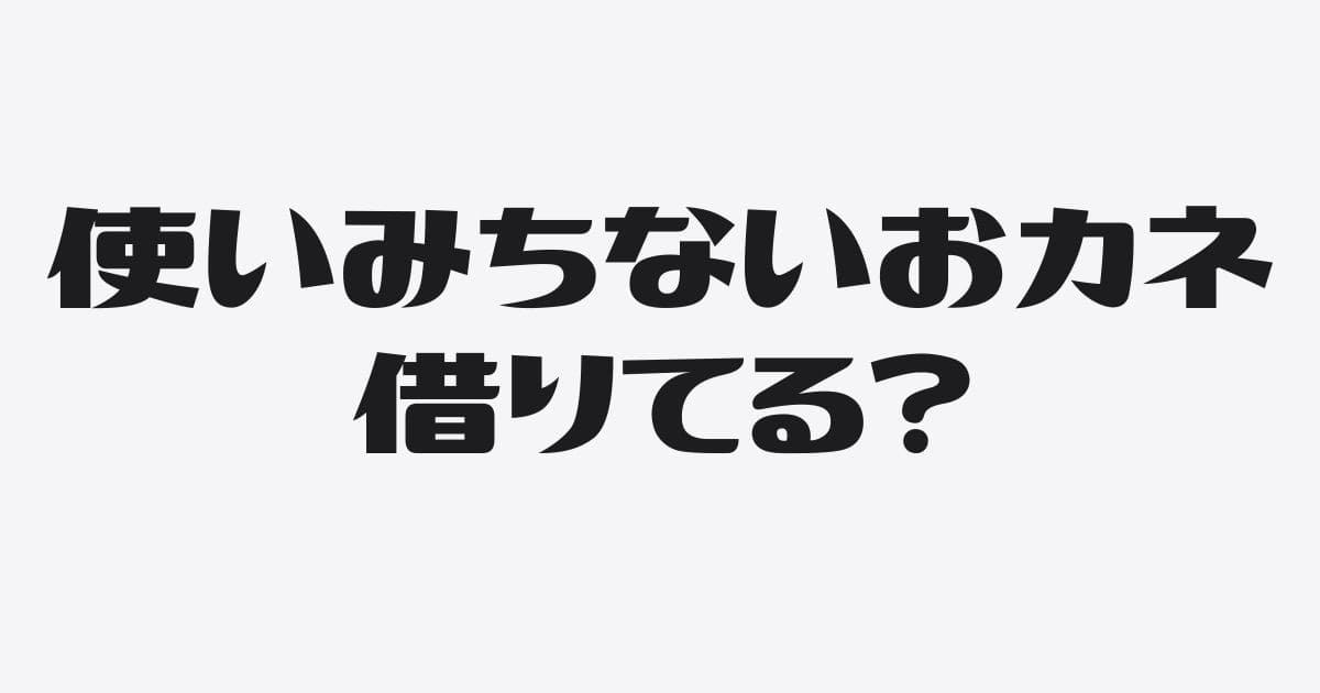 使いみちのないおカネを借りる